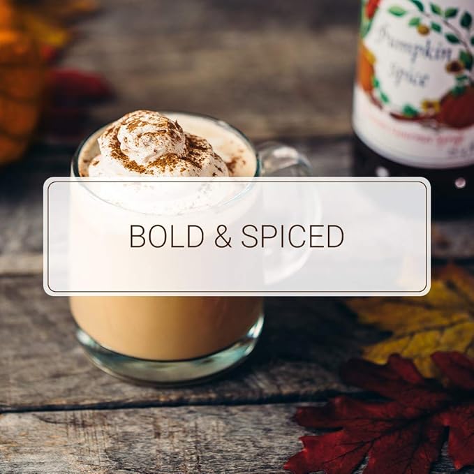 Monin - Pumpkin Spice Syrup, Hints of Nutmeg and Cinnamon, Natural Flavors, Great for Lattes, Mochas, Steamers, Teas, Ciders and Dessert Cocktails, Non-GMO, Gluten-Free (750 ml)