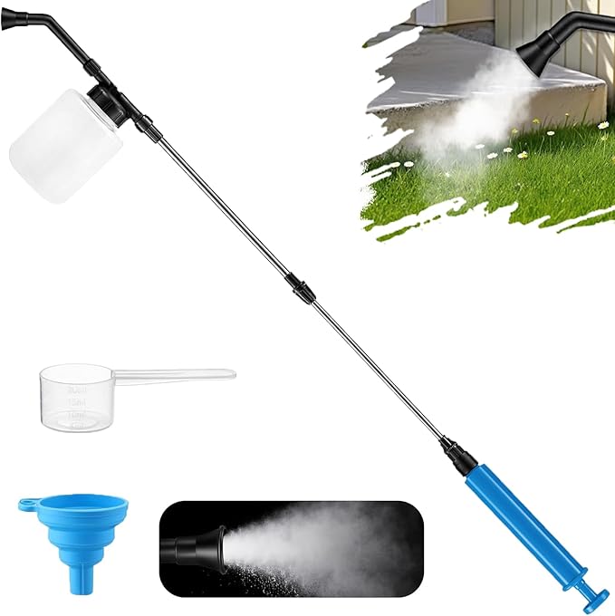 Diatomaceous Earth Powder Duster – 250ml Adjustable 17-50 Inch Powder Sprayer with Push-Pull Air Pump, Ergonomic Diatomaceous Powder Applicator Dispenser for Indoor & Outdoor Use
