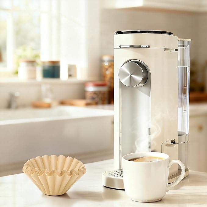 Segarty Unbleached Paper Disposable Coffee Filters, 50 Count Size 1-2 Cup Natural Basket Paper Pour Over Maker Basket Dripper for Home and Office, Small Coffee Bar Accessories for Most Brewer Machines