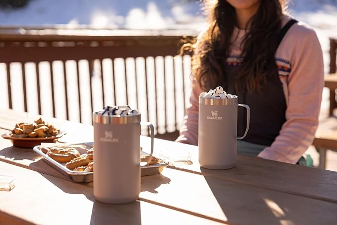 Stanley Stay-Hot Camp Mug 12 oz & 24 oz | Press Fit Drink Through Lid | Cup for Coffee, Tea and Drinks | Insulated Stainless Steel Coffee Mug | BPA-Free