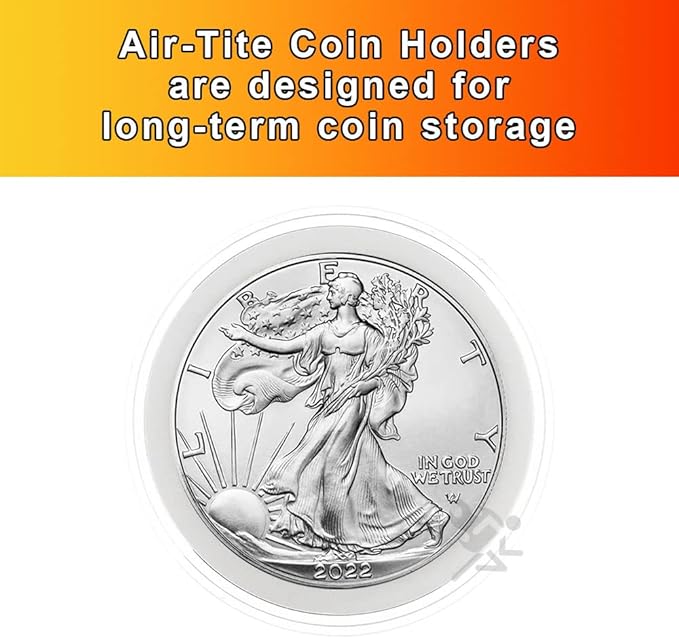 OnFireGuy 20 40mm Ring 1oz Silver Eagle, Kookaburra, Kangaroo Coin Holders & Capsule Storage Tube (Red Lid & White Ring Holders)