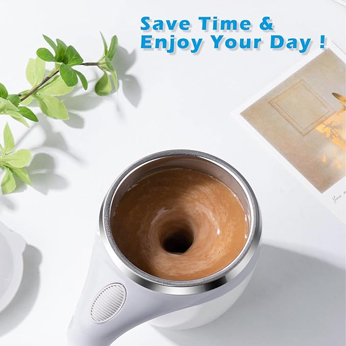 Self Stirring Mug - Automatic Magnetic Electric Coffee Mug, Rotating Cute Mixing Cup Tasse, To Stir Office/Kitchen/Travel/Home Coffee/Tea/Hot Chocolate/Milk-450 ml/15.2 oz(Pink)