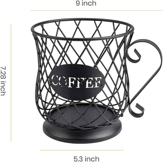 TreeLen K Cup Holder Coffee Pod Holders for 35 Kcups Keurig Storage Organizer Coffee Bar Accessories for Counter - Matte Black