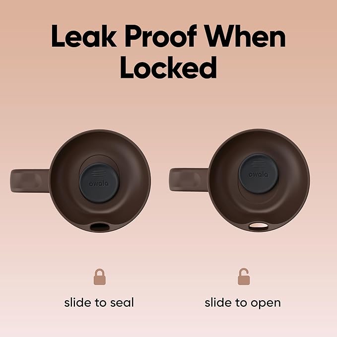 Owala SmoothSip Slider Stainless Steel Insulated Travel Mug with handle, 100% Leak Proof, For Hot and Cold Drinks, Travel Friendly with Sliding Lock Lid, 24 oz, BPA Free, Leak Proof, High Dive