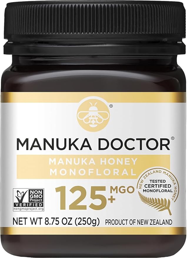 Manuka Doctor - MGO 125+ Manuka Honey Monofloral, 100% Pure New Zealand Honey. Certified. Guaranteed. Raw. Non-GMO (8.75 oz)
