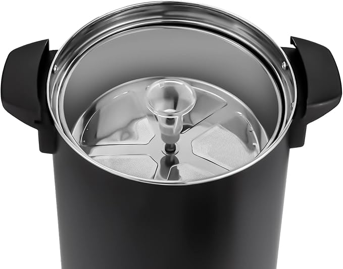 Commercial Coffee Maker,Stainless Steel Coffee Urn with Temperature Control, Coffee Maker Hot Water Urn for Catering (Black 1Kw 30 cups)