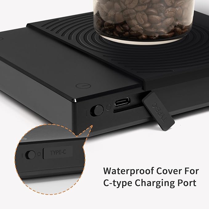 TIMEMORE Coffee Scale Basic 2.0 Electronic Espresso Scale with Water Flow Rate and Timer Function, Free Switching of Ounce/kg Units, Digital Scale for Kitchen/Baking/Cooking, Black