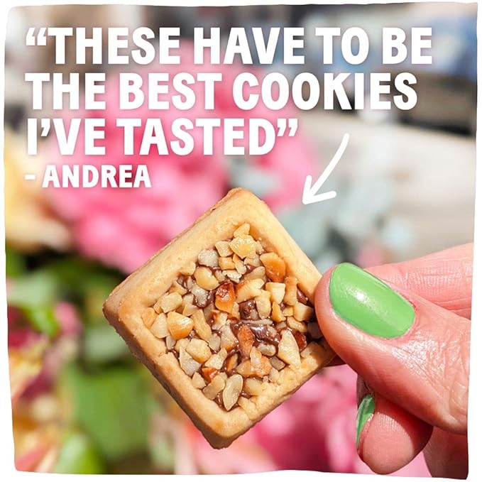 Michel et Augustin Cookies, Individually Wrapped Snacks, Gourmet Milk Chocolate & Hazelnut Shortbread, 15 French Butter Cookies