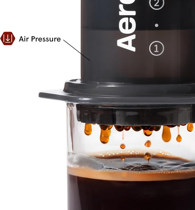 AeroPress Original Coffee Press - All-in-One French Press, Pour-Over & Espresso Style Manual Brewer, 2 Min Brew for Less Bitterness, More Flavor, Small Portable Coffee Maker, Travel & Camping