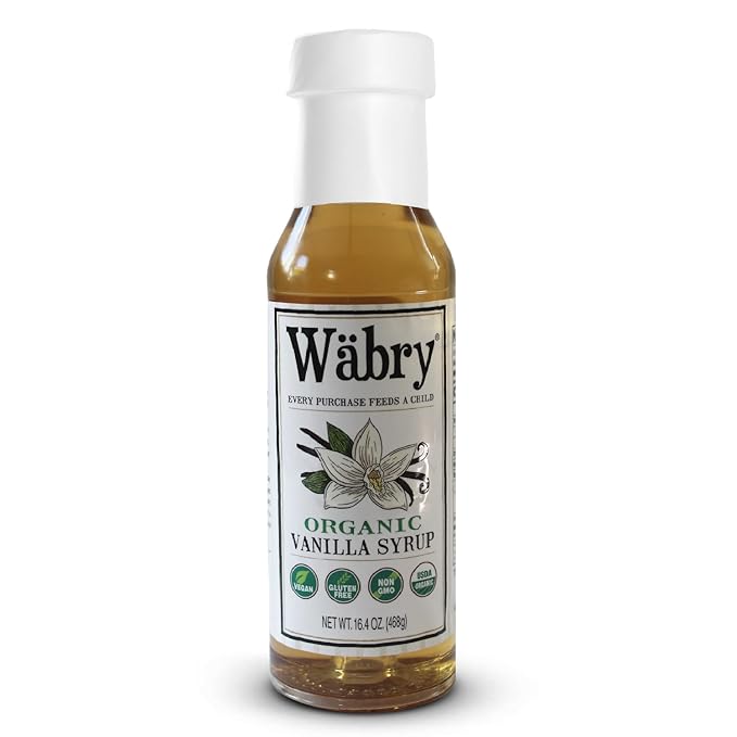 Wäbry Organic Vanilla Syrup – 16.4oz (468g), Natural Coffee Syrup, Perfect for Lattes, Matcha, Tea & Mocktails, Soda, Non-GMO, Dye-Free & Vegan Syrups – BPA-Free Plastic Bottle