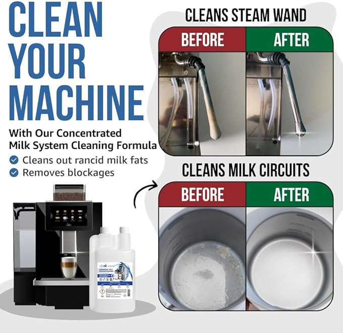 Milk Frother Cleaner for Coffee Machines. Alkaline Up to 32 Cleans