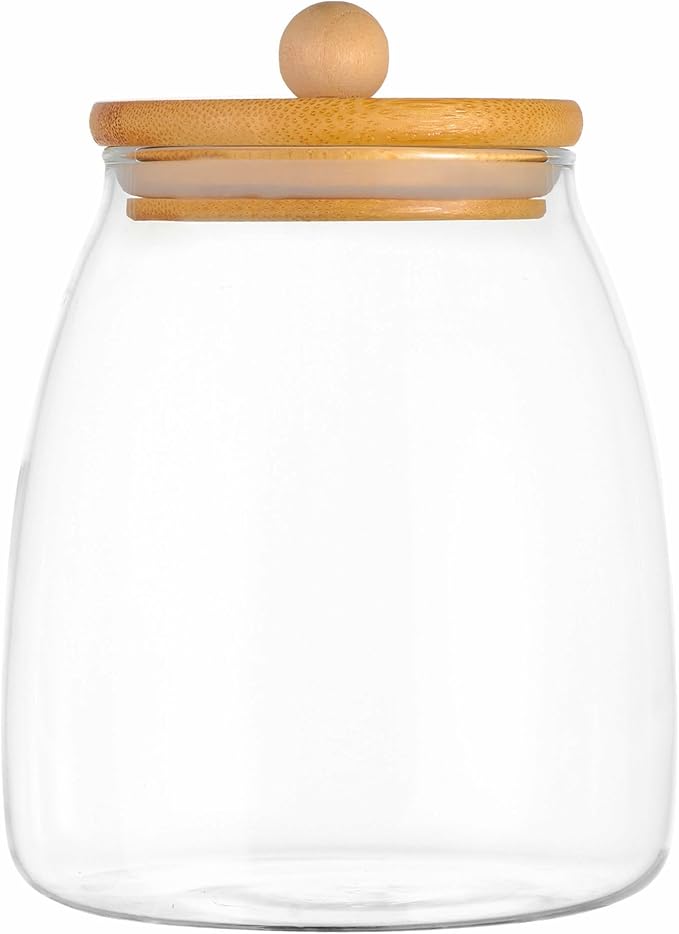 Glass Storage Jar with Lid Glass Container Apothecary Jar 27OZ/ 800mL(G-L)