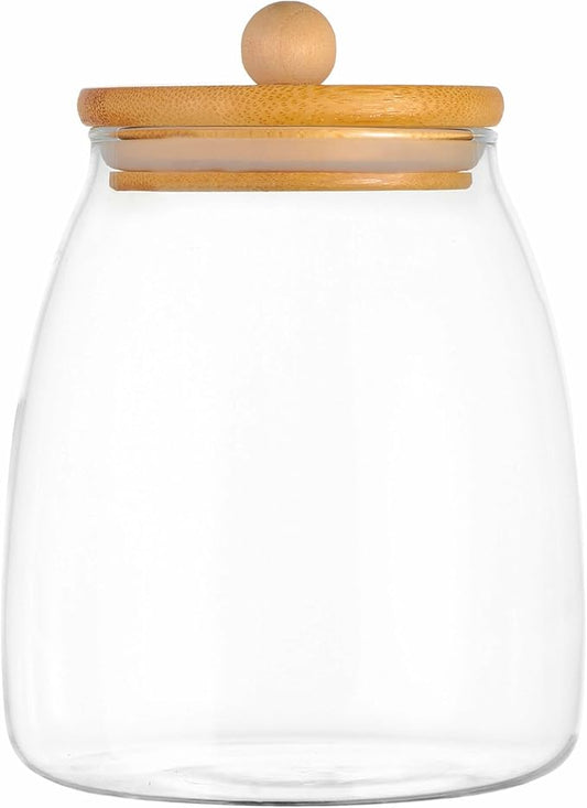 Glass Storage Jar with Lid Glass Container Apothecary Jar 27OZ/ 800mL(G-L)
