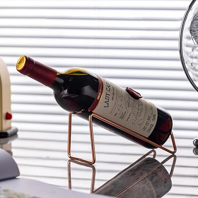 10 Pcs Metal Wine Rack Freestanding, for Hosting Holidays, Housewarming, Bridal Shower, Outdoor or Indoor staged Events or Parties. (Rose Gold)