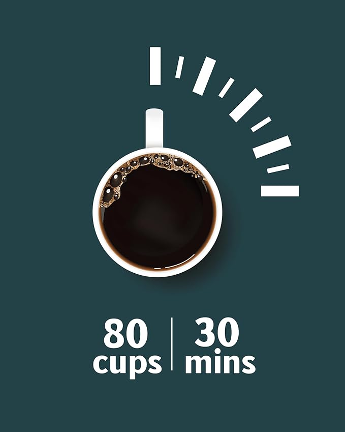 Garvee Commercial Coffee Urn,80 Cup-12L,Hot Water Dispenser with Percolator, Stainless Steer Hot Beverage Thermos, Easy Two Way Dispenser,Black