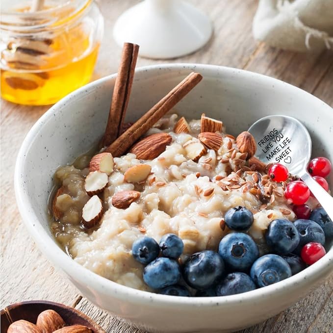 Friends Like You Make Life Sweet Engraved Stainless Steel Spoon, Cute Love Heart Engraved Spoons for Having Coffee Tea, Christmas Birthday Gifts for Coffee Tea Lover Friends Family Bestie