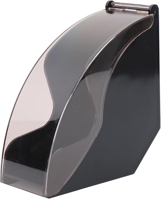 Fan and Cone Coffee Filter Holder with Dust-Proof Lid,Compact Kitchen Storage Organizer for Coffee Station Accessories Black