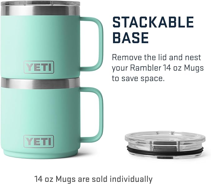 YETI Rambler 14 oz Stackable Mug, Vacuum Insulated, Stainless Steel with MagSlider Lid