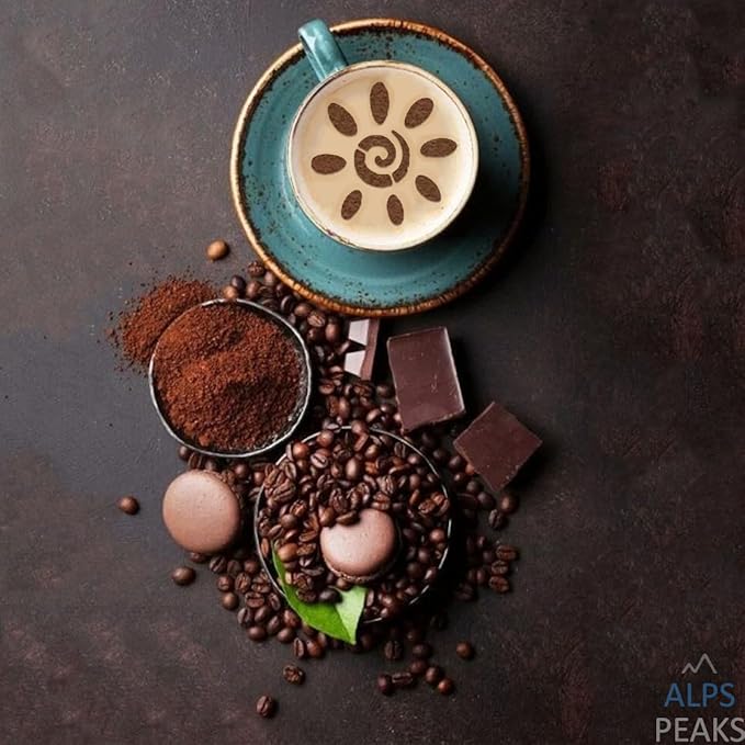 20Pcs Reusable Coffee Stencils for Latte Art - Mother's Day Stencils - Coffee Decorating Kit - Reusable Christmas Cookie Decorating Kit - Cookie Stencil for Cakes