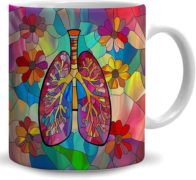 Aesthetic Lung Coffee Mug - Aesthetic Lung Lover Mugs Gifts for Women Men - Birthday, Christmas Gift for Friend Mom Dad Wife Husband - 11oz Printed Ceramic Mug