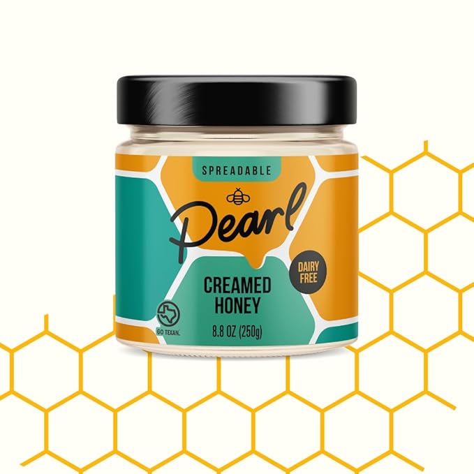 Pearl Honey Spreads - Plain & Unfiltered Creamed Raw Honey - Chemical Free, Dairy Free, Soy Free & 100% Natural Honey |8.8oz Jar