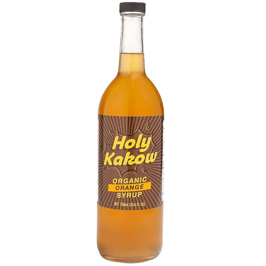 Holy Kakow Cafe Organic Orange Syrup - Orange Syrup, Coffee Syrup, Organic Syrup for Coffee, Orange Syrup for Coffee, Add to Latte, Cocktail and Shake, Real Food Ingredients, Specific Flavor - 750ml