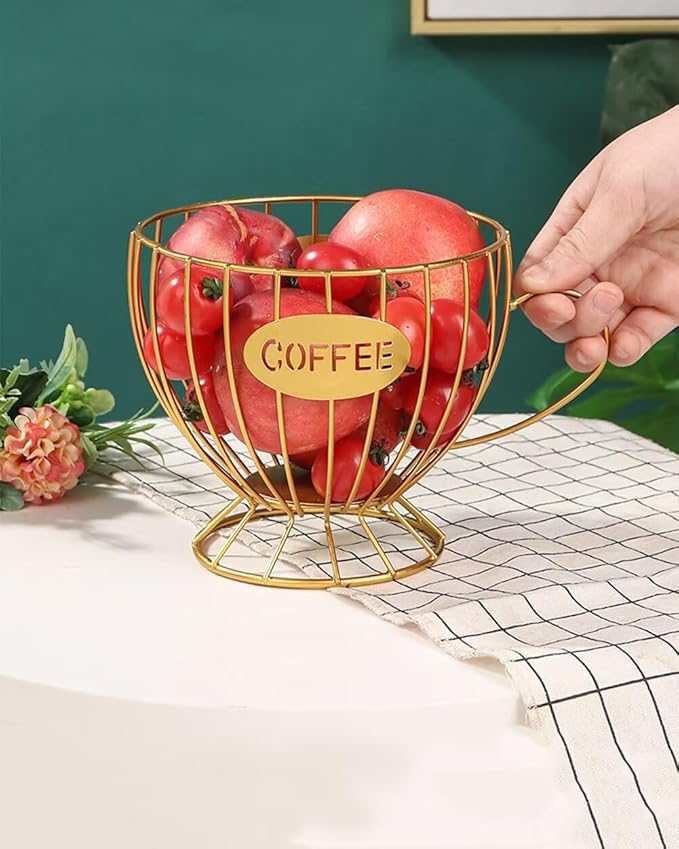 Coffee Pod Holder Large Capacity Coffee Pod Storage Metal Kitchen Countertop Organizer for Home Office Gold