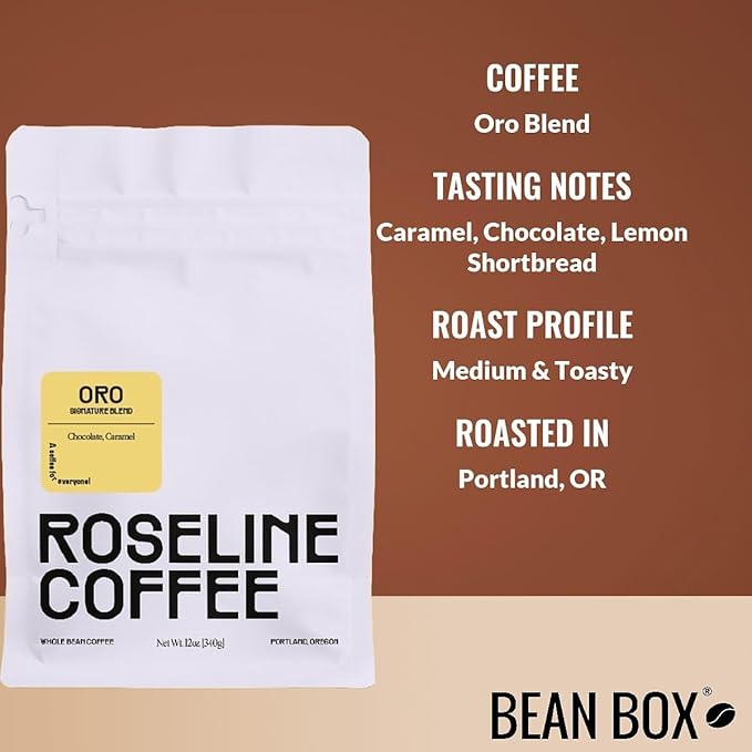 Bean Box Portland Coffee Sampler, 2-Pack - Roasted by Roseline, Gourmet Arabica Coffee, Variety Pack - Whole Bean
