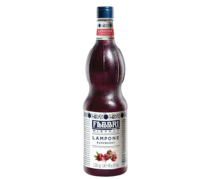 Fabbri Flavoring Syrup, Raspberry, Made in Italy, 33.8 Ounce (1 Liter)