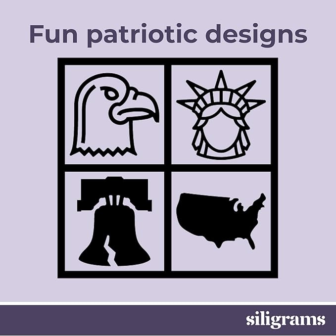 SILIGRAMS - USA Ice Cube Mold Tray - Bartender 2" Cocktail Ice Tray Molds for Whiskey - Custom Personalized Ice Cube Mold - Monogram Designer Ice Tray - Reusable Silicone Ice Trays