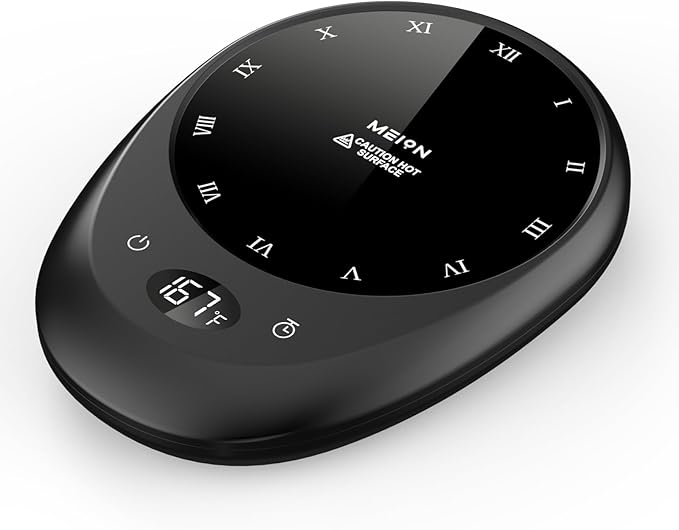 MEION Coffee Mug Warmer for Desk, Coffee Cup Warmer, 4 Temp Settings & 1-12H Timer, Coffee Warmer with Auto Shut Off Smart Gravity Sensor, Beverage & Candle Warmer Coffee Gifts Accessories(Black)