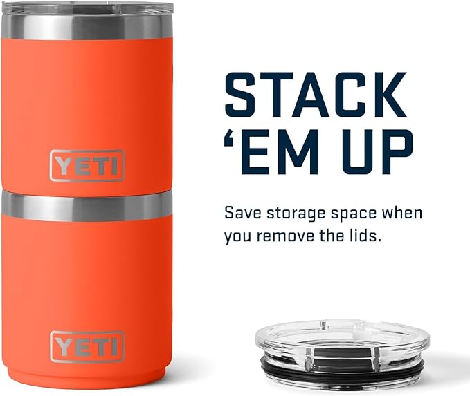 YETI Rambler 10 oz Stackable Lowball 2.0, Vacuum Insulated, Stainless Steel with MagSlider Lid, Papaya