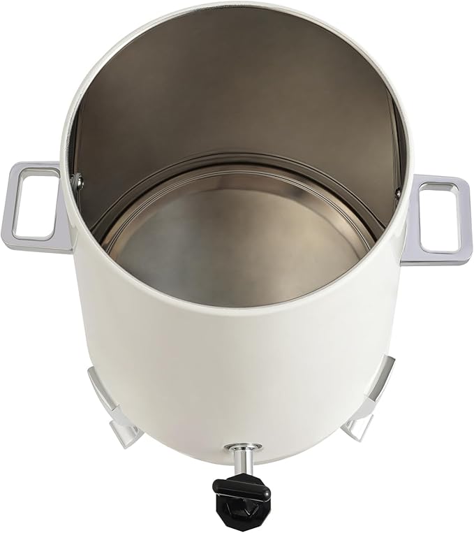 Stainless Steel Beverage Dispensers, Drink Dispenser with Fuel Holder & Base & Stainless Steel Faucet 3.4Gal Hot Beverage Dispenser, Commercial Coffee Urn for Hotels, Canteens（Silver, White）