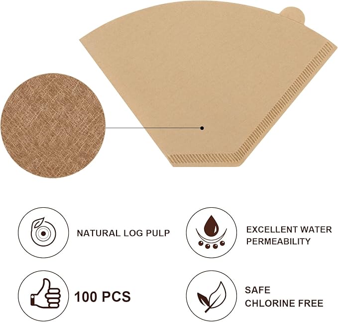 Disposable Coffee Paper Filters, 400 Pcs #4 Cone Unbleached Filter for Cuisinart, Ninja, BLACK+DECKER & other 8-14 Cup Coffee Makers