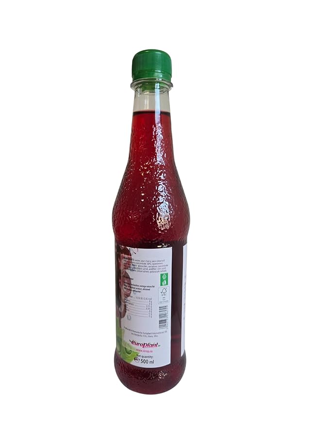 Drop Sour Cherry Sugar-Free Syrup,Natural Stevia,100% Pure Extract,Natural Sweet,16.9floz,Premium Flavoring,30% Concentrate,Zero Calories,Non-GMO Diabetic & Keto-Friendly,Ideal for Drinks & desserts