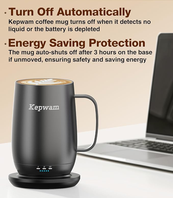 Heated Coffee Mug T2-Plus, 20oz Leading Large Capacity Self Heating Coffee Mug, Up to 8 Hrs Battery & Hot Up to 149℉, Smart Coffee Mug for Women, Men