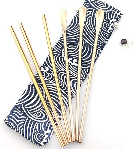 JASHII Matte Long Handle Spoon Cocktail Mixing Stirring Spoons Iced Tea Coffee Spoons with 8.6 inch Long Handle Brushed SUS304 Stainless Steel, 6-Piece