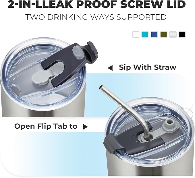 MEWAY 12 oz Lowball, Tumbler Stainless Steel Double Wall Vacuum Insulated Mug with Straw and Lid, Cleaning Brush ，Durable Powder Coated Insulated Coffee Cup for Cold & Hot Drinks (Silver, 12 pack)