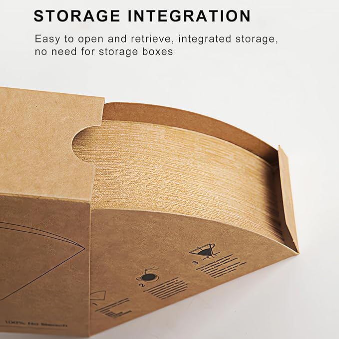 Coffee Filters Size 02,100 Count 2-4 Cups V02 Natural Unbleached Coffee Filter Paper, for Pour Over Coffee Dripper and Drip Coffee Maker