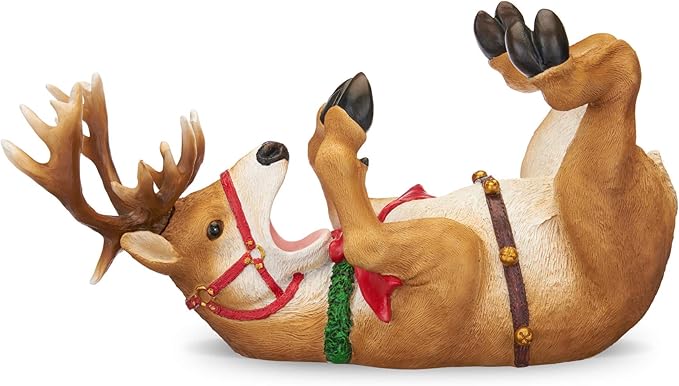 True Reindeer Polyresin Wine Bottle Holder - Table Top and Counter Wine Rack, Animal Home Decor, Set of 1, Brown, Holds 1 Standard Wine Bottle