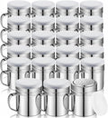 Lallisa 20 Pcs Stainless Steel Salt and Pepper Shakers with Lid and Handle Dredge Spice Seasoning Condiment Popcorn Salt Shaker Powder Sugar Flour for Cooking Kitchen Baking (10oz)