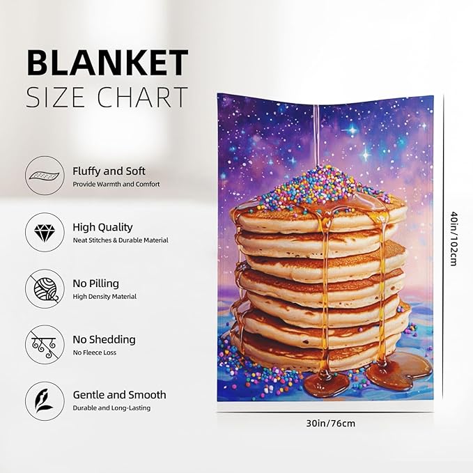 Honey Drizzle Dessert Fleece Blanket, Ultra-Soft Micro Fleece with Golden Syrup Flowing On Sweets, Lightweight & Cozy, Perfect for Foodie Decor,Sofa, Bed Or Gift, Machine-Washable 30X40 inch