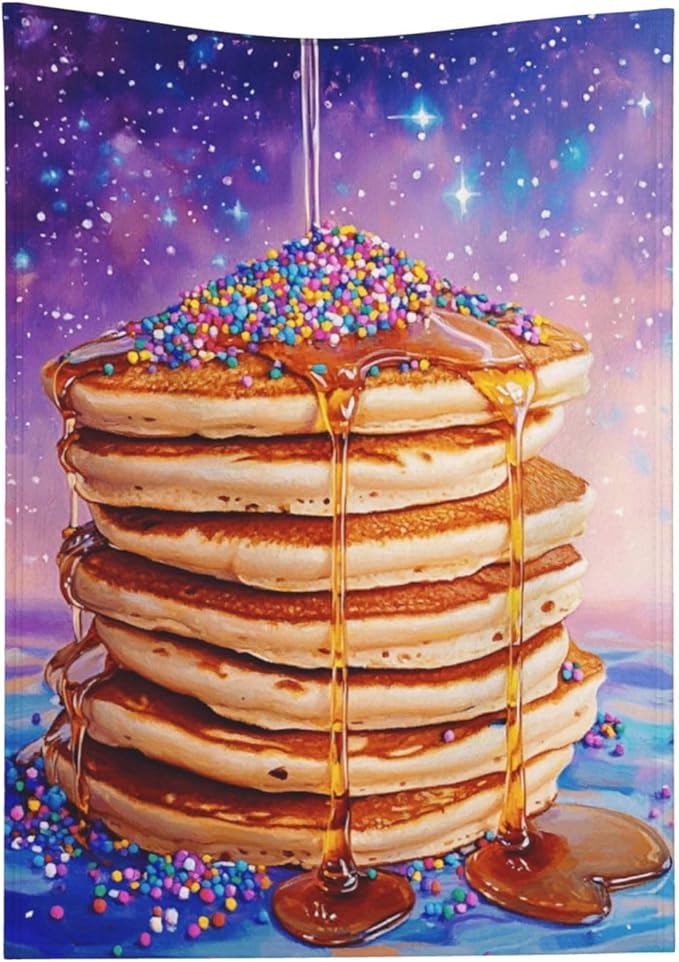 Honey Drizzle Dessert Fleece Blanket, Ultra-Soft Micro Fleece with Golden Syrup Flowing On Sweets, Lightweight & Cozy, Perfect for Foodie Decor,Sofa, Bed Or Gift, Machine-Washable 30X40 inch