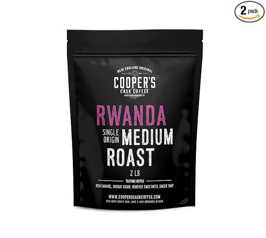 Rwanda Full Bodied Medium Roast Coffee Beans, Single Origin Whole Coffee Beans - 2lb Bag