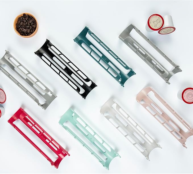 STORAGENIE K Cup Holder for Keurig, Coffee pod Storage, Side Mount | Wall Mount, Perfect for Small Counters (2 Rows/For 10 K Cups, OASIS BLUE)