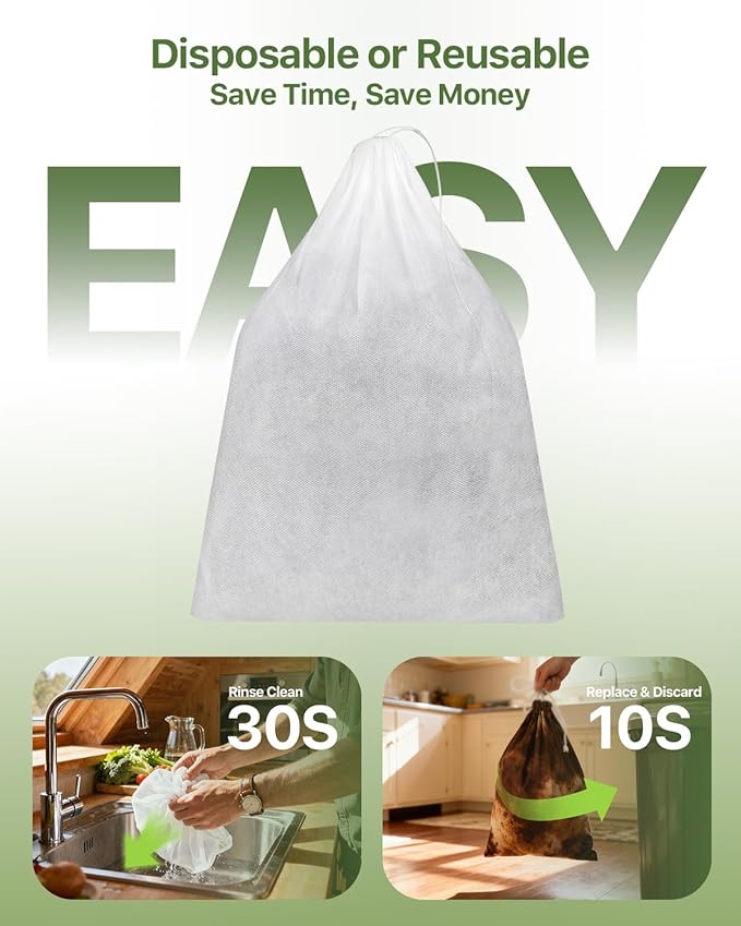 Grasseed Cold Brew Filter Bags for Toddy & OXO Coffee Makers, Cold Brew Bag with Drawstring for Pitchers and Mason Jars, 12" x 12", 50Pack