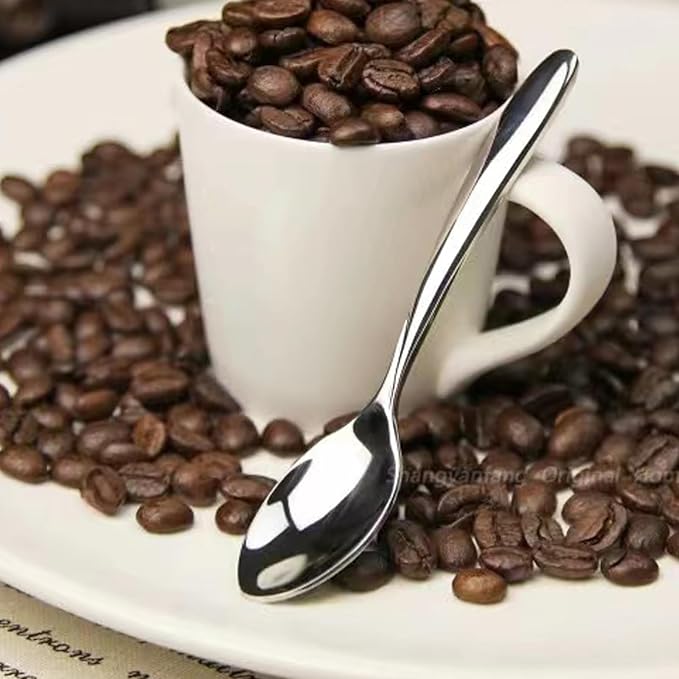 Demitasse Espresso Spoons, 304 Stainless Steel Mini Coffee Spoons for Dessert, Coffee, Tea, 4.7 Inch, 6 pcs Set