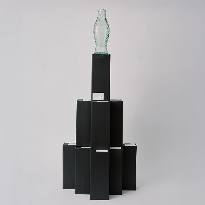 Serax Glass Water Pitcher | Fish & Fish glassware by Paola Navone | Wine Carafe Decanter 28.74 fl oz | Clear Green Bottle Container for hot & cold Drinks | Fridge Beverage Dispenser, Suitable as Vase