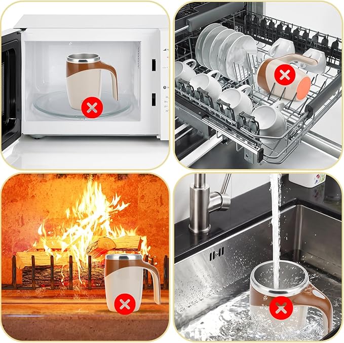 Self Stirring Coffee Mug, Auto Stirring Coffee Mug Rechargeable Self Mixing Coffee Cup for Coffee, Tea and Milk - 2 Pack (Model Combo 2)