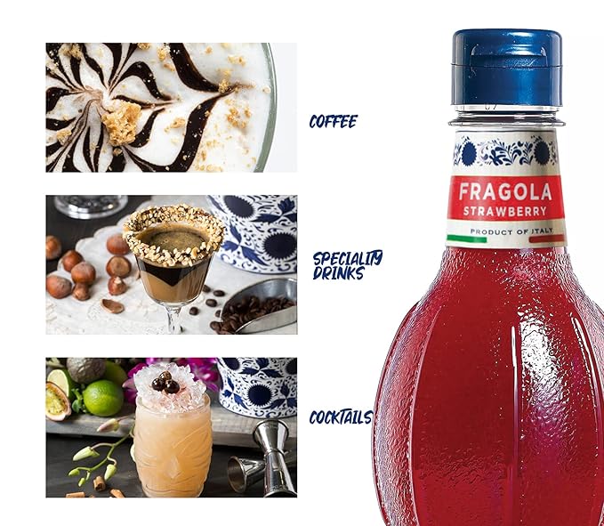 Fabbri Flavoring Syrup, Strawberry, Made in Italy, 33.8 Ounce (1 Liter)